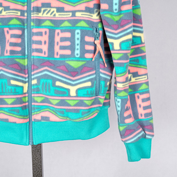 Chubbies Men's Fleece Full Zip Jacket SMALL Colorful Beachy Southwestern Aztec - Picture 3 of 6